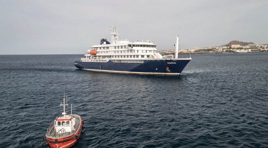 MV Hondius hantavirus cruise ship arriving at port of Granadilla Tenerife Canary Islands May 10 2026