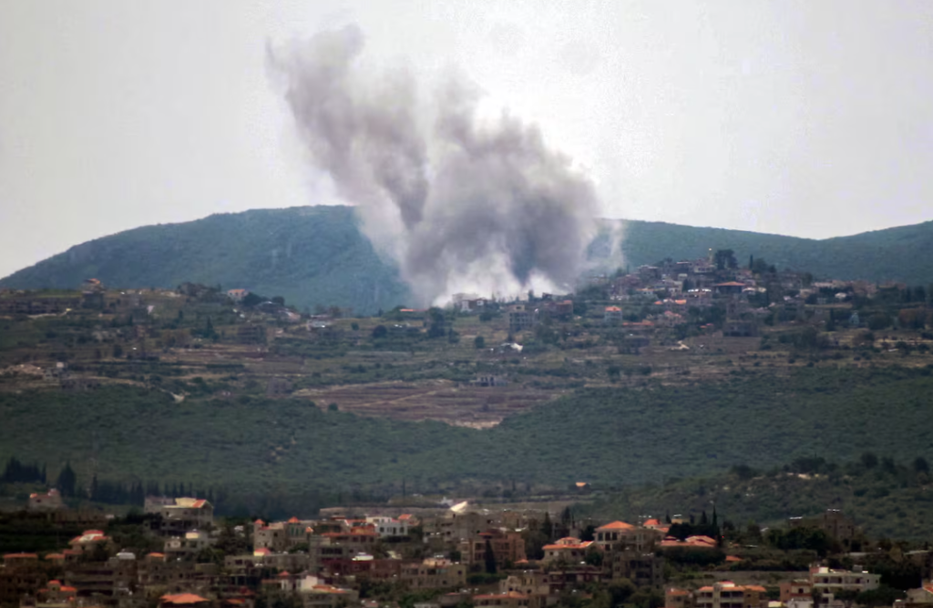 Smoke rising from reported drone strike incident near nuclear facility