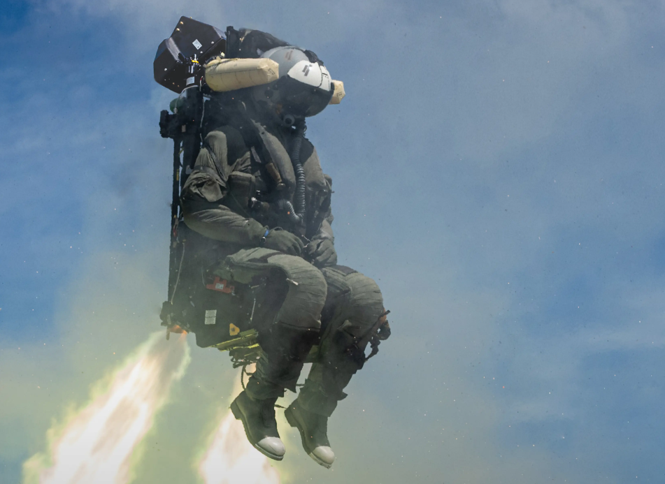 Pilot ejecting from fighter jet with parachute during emergency