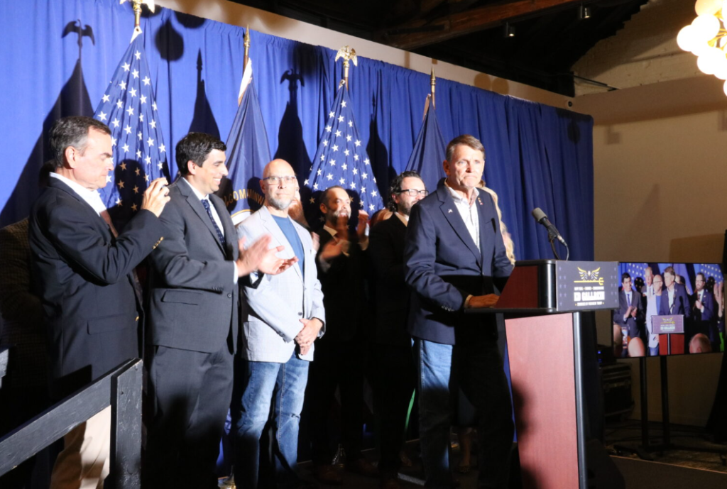 Ed Gallrein celebrating primary victory with supporters