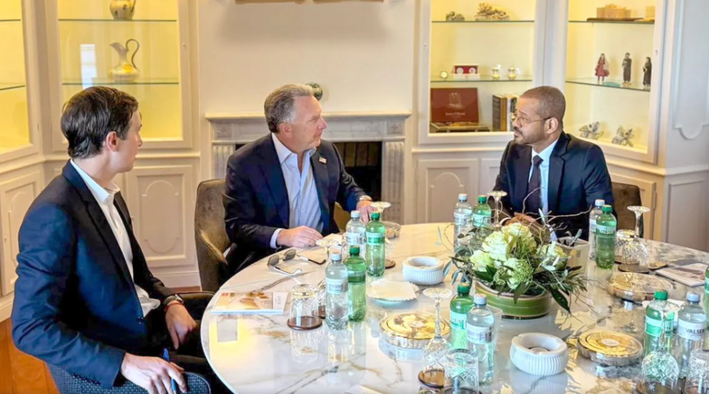 US envoys Steve Witkoff and Jared Kushner during Iran nuclear talks in Geneva, 2026
