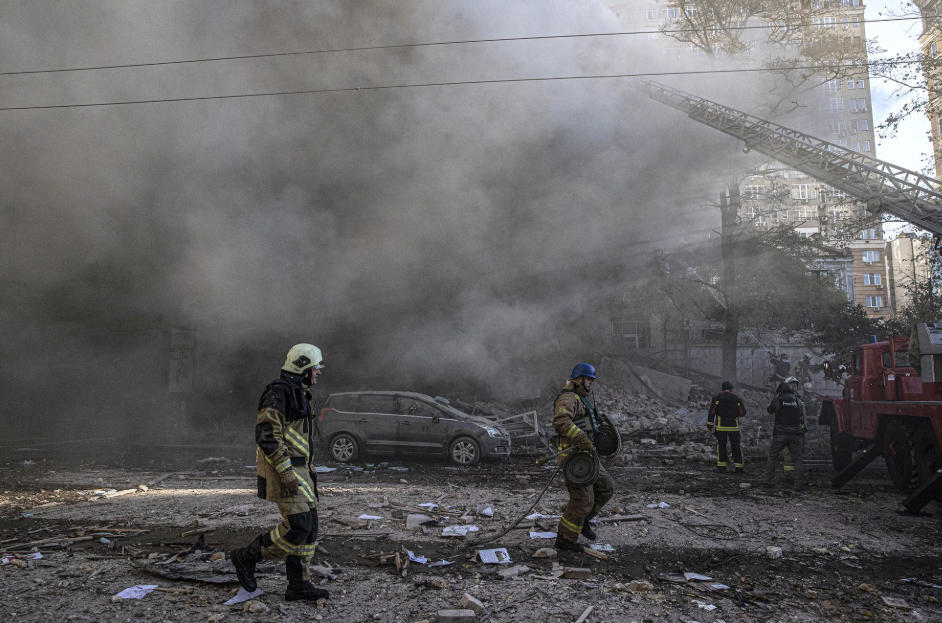 Buildings damaged in Kyiv