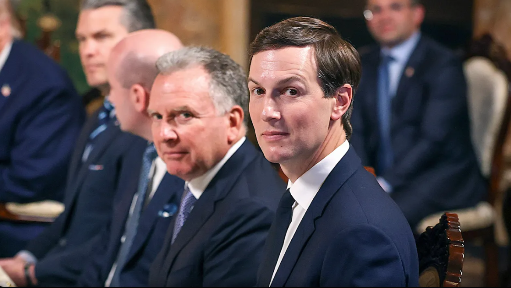 US envoys Steve Witkoff and Jared Kushner during Iran nuclear talks in Geneva, 2026

