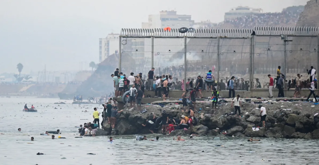 Border fence between Ceuta and Morocco